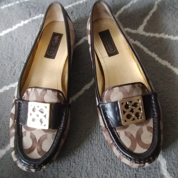 Vintage Coach Logo Monogram Loafers Moccasins - Picture 2 of 16